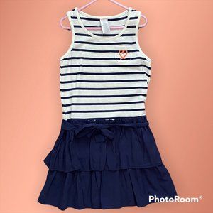 Gymboree Cabana Ruffles Dress Blue and white with sash NWT Size 7